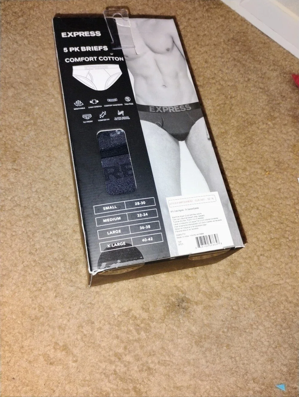 Brand New Express  Comfort Cotton Fly Front Briefs  XL 5-Pack in Men's